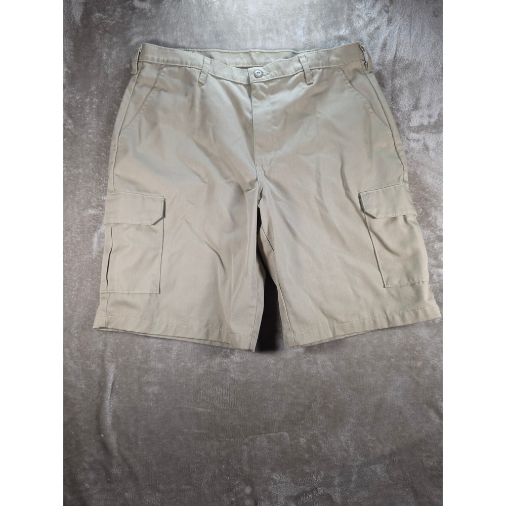 Red Kap Mens Cargo Shorts Tan Khaki Twill Workwear Flat Front 38-12